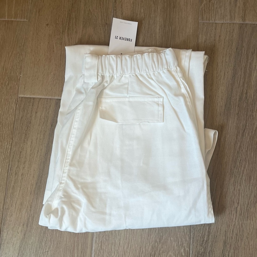 Forever 21 White Cargo Pants